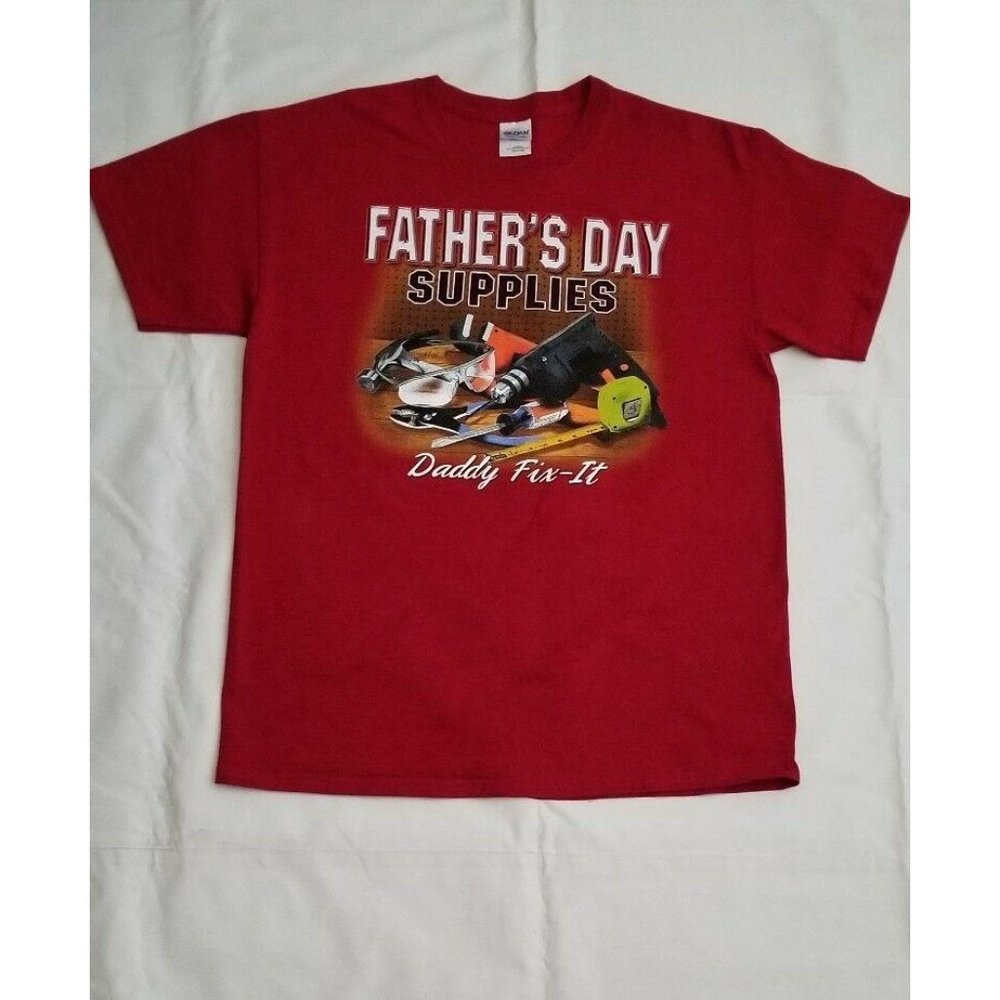 Gildan Red Short Sleeve Father's Day Supplies Daddy Fix-It T-Shirt Large‎ NWOT - Picture 4 of 8